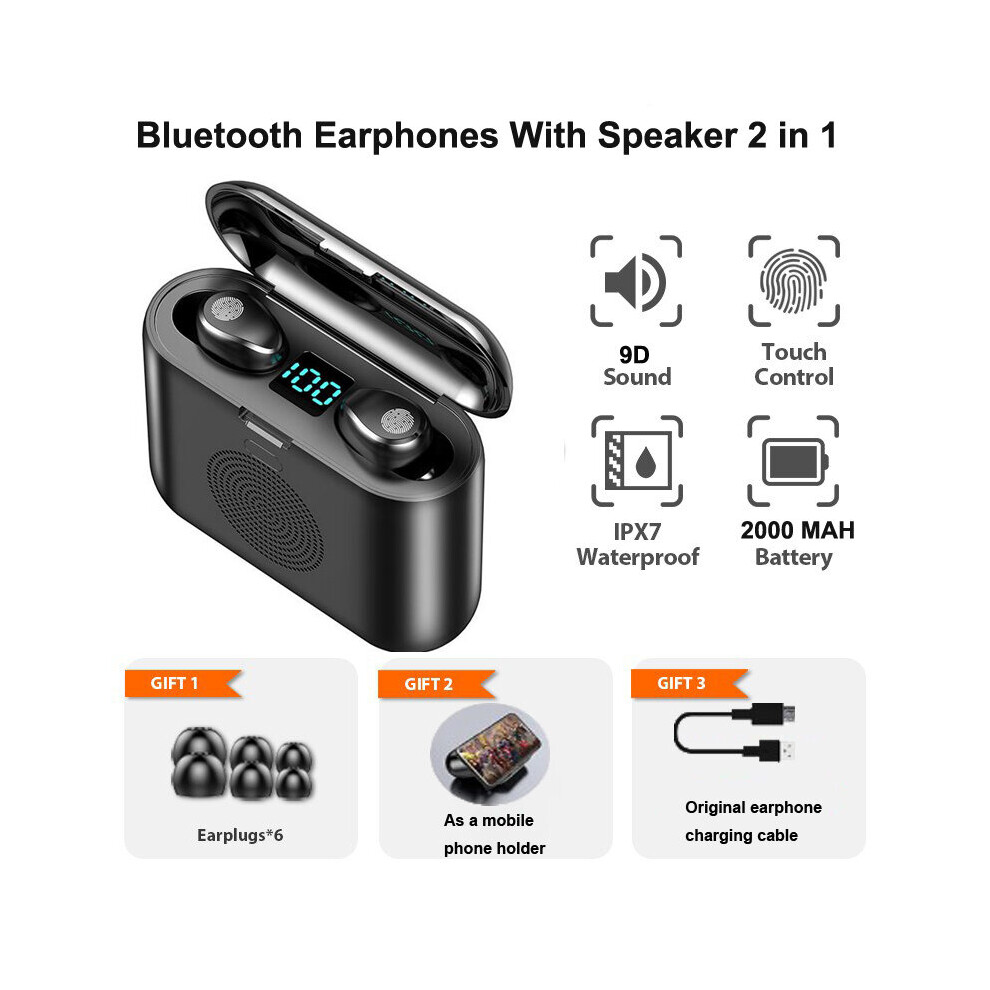 (A-Earphone Speaker) Kingstar Tws Bluetooth Earphones Wireless Speaker Stereo Sports Headphones With Mic Noise Cancelling Earbuds For Xiaomi Iphone 4851205044476