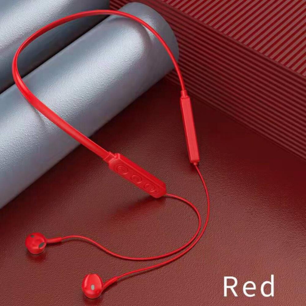 (A-) Wireless Bluetooth Earphones Hifi Waterproof Headphones Phone Neckband Sport Earbuds Magnetic Suction With Mic For Iphone Xiaomi Red 4851204908083