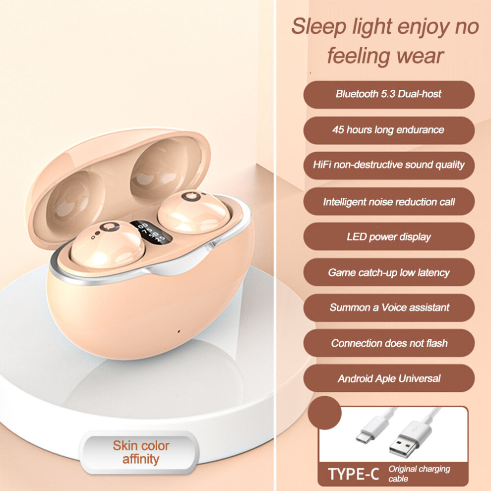 (A-Skin) Mini Bluetooth 5.3 Headphones True Wireless Invisible In-Ear Earphones Gaming Hifi Stereo Noise Reduction Earbuds For Smartphone 4851204920788