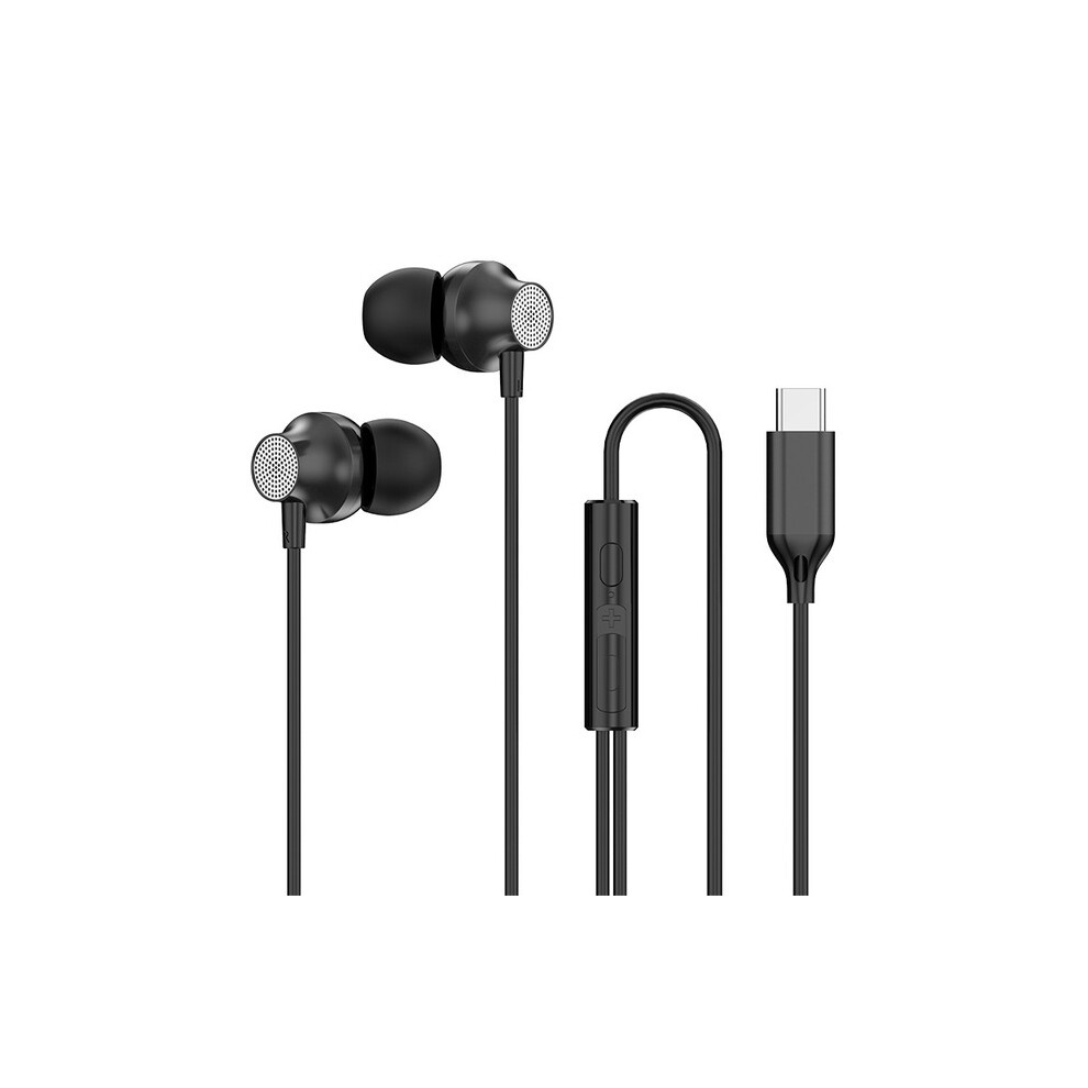 (A-B) Type-C Metal Earphone With Mic Earbuds Sport Headset Gamer For Smart Phones In-Ear Mic Wire Control Bass Headset Earbud 4851205022603