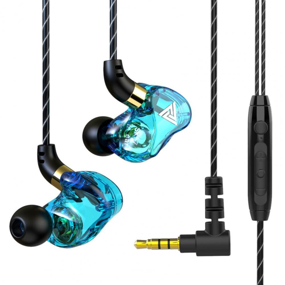 (A-) Qkz Sk7 Earbud High Fidelity Metal Bass Dynamic Mic In-Ear Wired Earphone Wired Headset For Outdoor Sky Blue 4851205034446