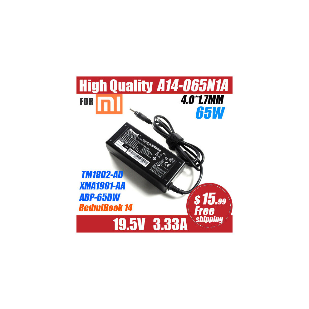 (A-) 19.5V 3.33A For Xiaomi Ruby 15.6 2019 Redmibook14 Pa-1650-70Xm Adp-65Dw Xma1901-Dg Yo Bg Laptop Ac Adapter Charger Power Supply 4855672939372