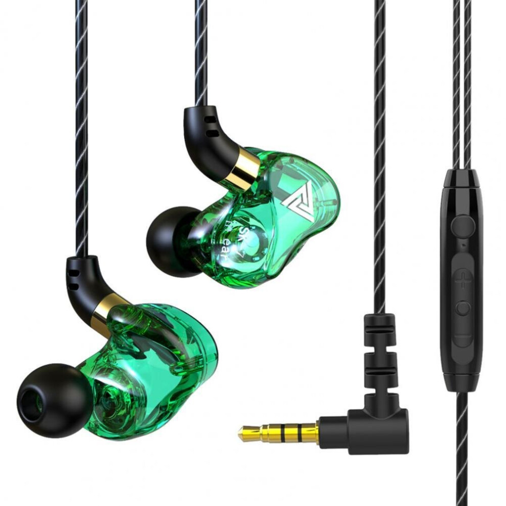 (A-) Qkz Sk7 Earbud High Fidelity Metal Bass Dynamic Mic In-Ear Wired Earphone Wired Headset For Outdoor Green 4851205034422