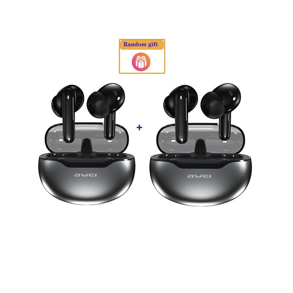 (A-2Pcs ) Awei S1 Ultra Earphone Bluetooth Wireless Earbuds Enc Bluetooth 5.3 Earphones Call Noise Reduction Hifi Bass Stereo Headphones Black 4851204941721