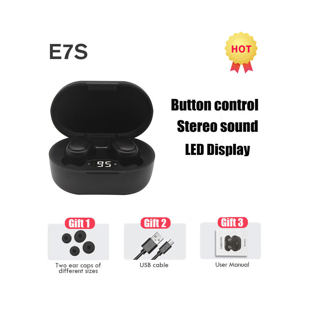 (A-01) Tws E7s Bluetooth Earphones Wireless Headphones Headset With Mic Hifi Stereo Sport Noise Cancelling Mini Earbuds For Smartphones 4851204928883