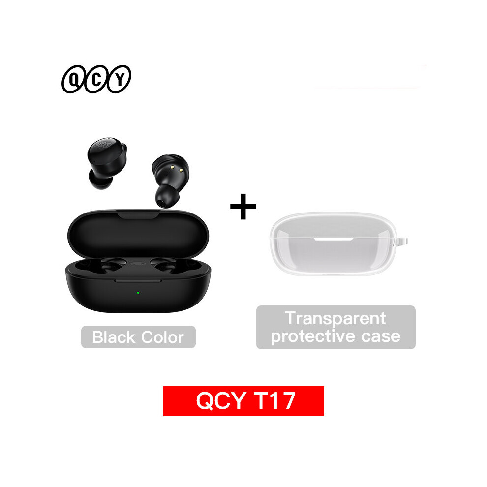 (A-T17 With Case) Qcy T17 Bluetooth Earphone 5.1 Wireless Earbuds Touch Control Low Latency For Game Youth Earbuds 380Mah Battery Enc For Callin Black 4851204895659