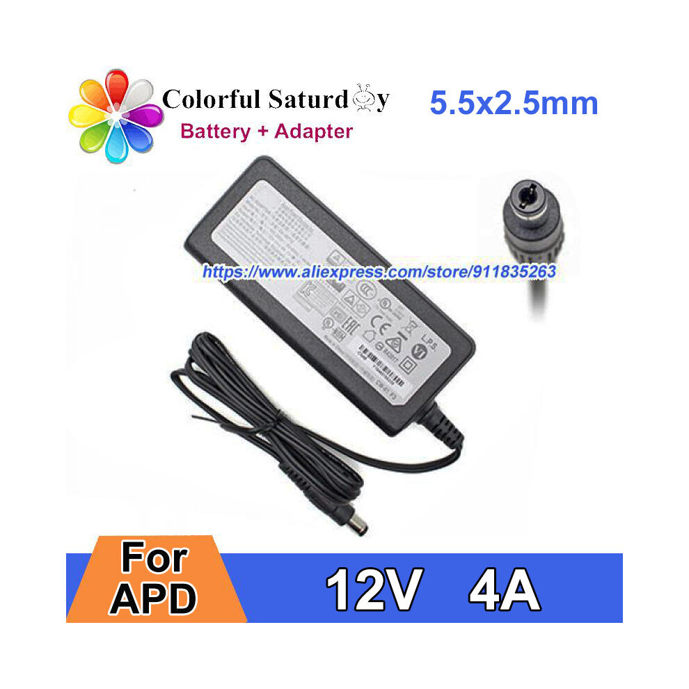 (A-) Genuine For Apd Da-48T12 Ac Adapter 12V 4A Laptop Charger Power Supply 48W 5.5X2.1mm 4855672971808