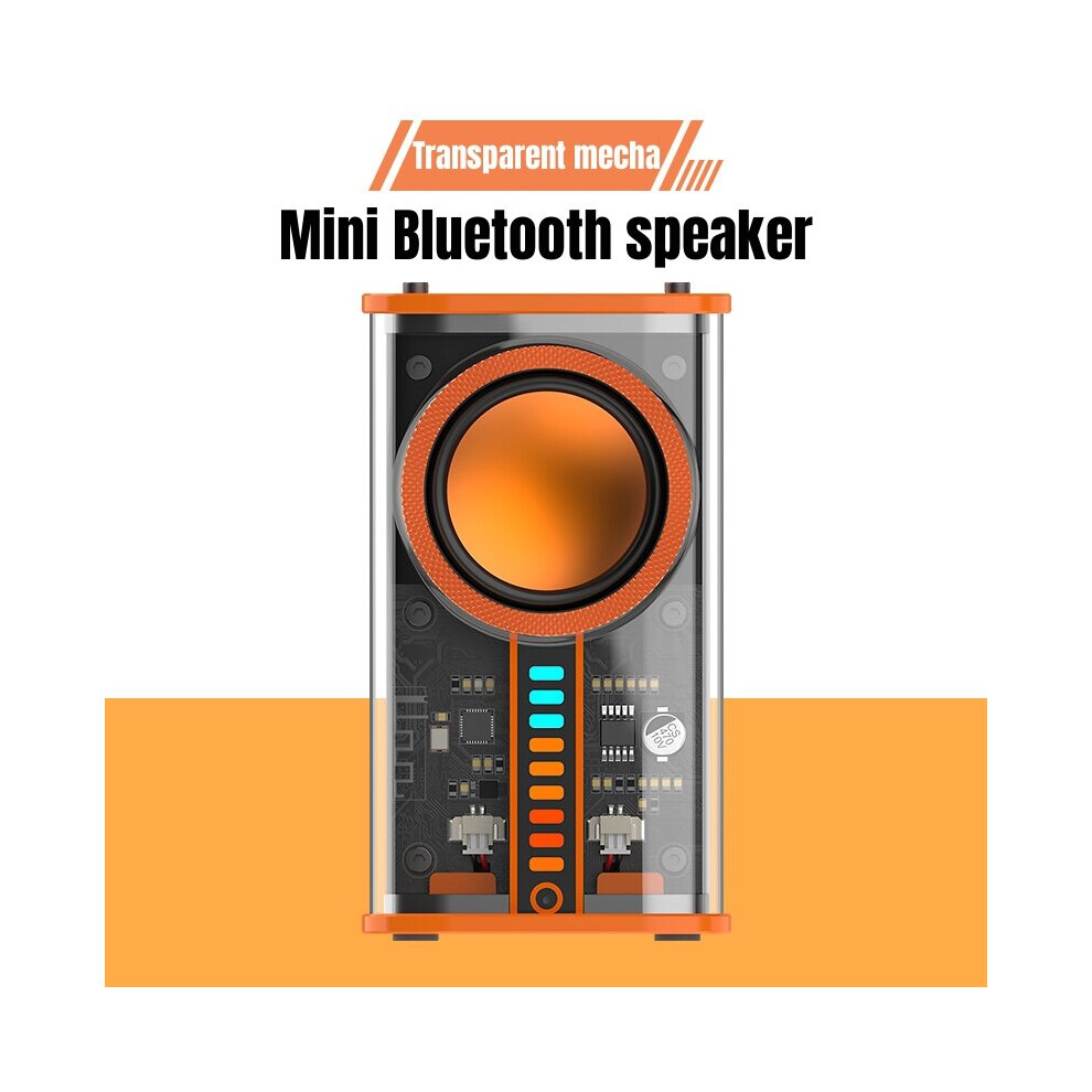 (A-K07) Portable Outdoor Mini Bluetooth 5.0 Speaker Transparent Mecha Acousto-Optic Rhythm 3D Surround Shock Bass Tws Desktop Subwoofer 4854472207360