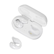 (a-White) S03 Wireless Earbuds Bone Conduction Ear Hook Sport Headset Clip-on Earphone Universal for Smart Phones