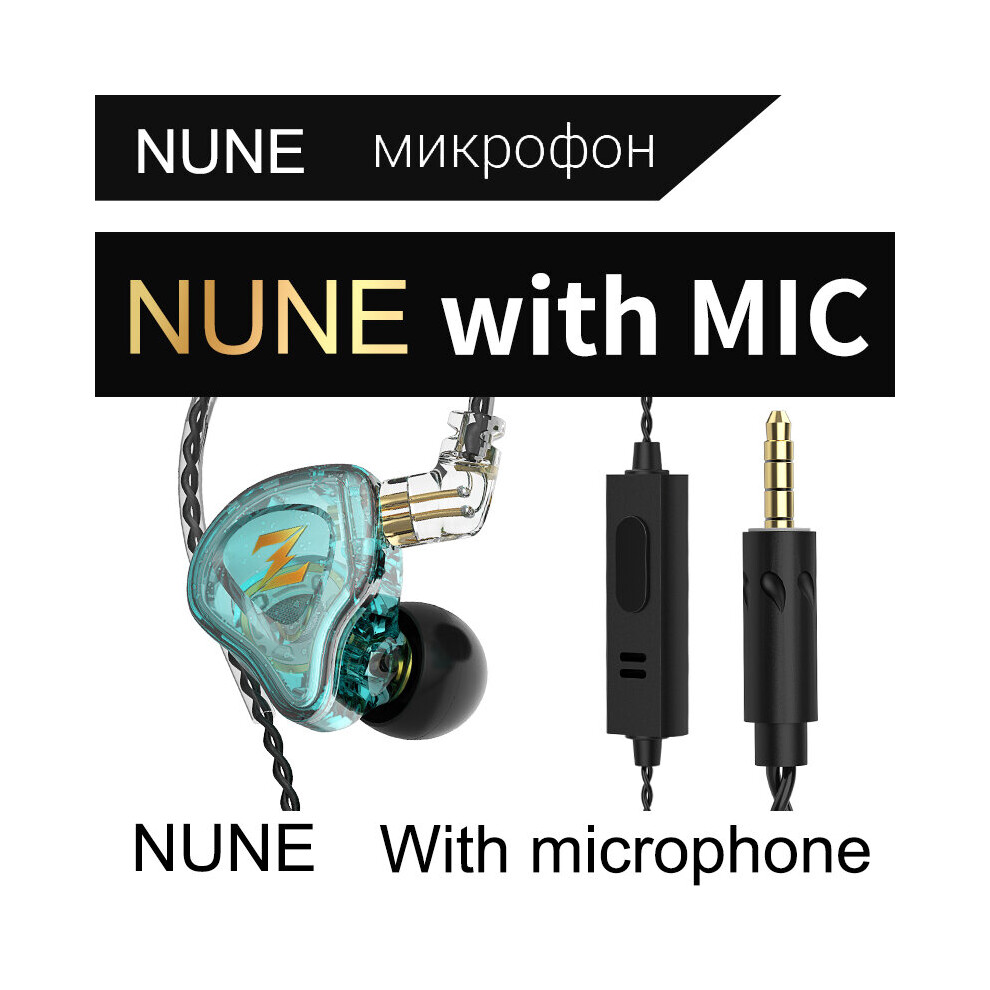 (A- With Mic) Original Qkz-Nune Earphone Copper Driver Hifi Wired Headphones 3.5Mm Aux In-Ear Dj Bass Earbuds Monitor Headset For Xiaomi Sony Green 4851205019429