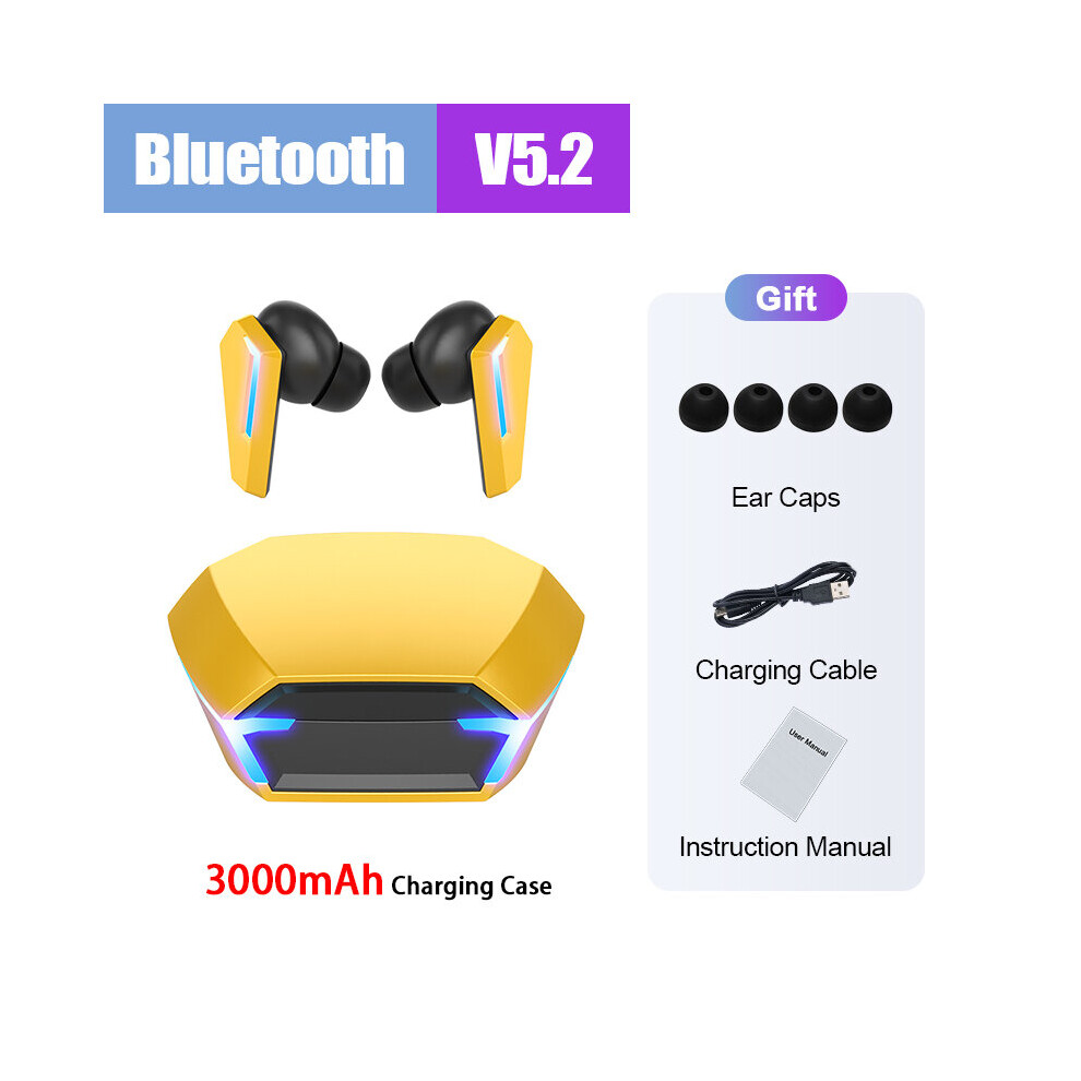 (a-VIP Yellow) 2022 New TWS Gaming Earbuds Low Latency Bluetooth Earphones Stereo Wireless 5.2 Bluetooth Headphones Touch Control Headset-image-OPC-PBYRZ9F-NEW