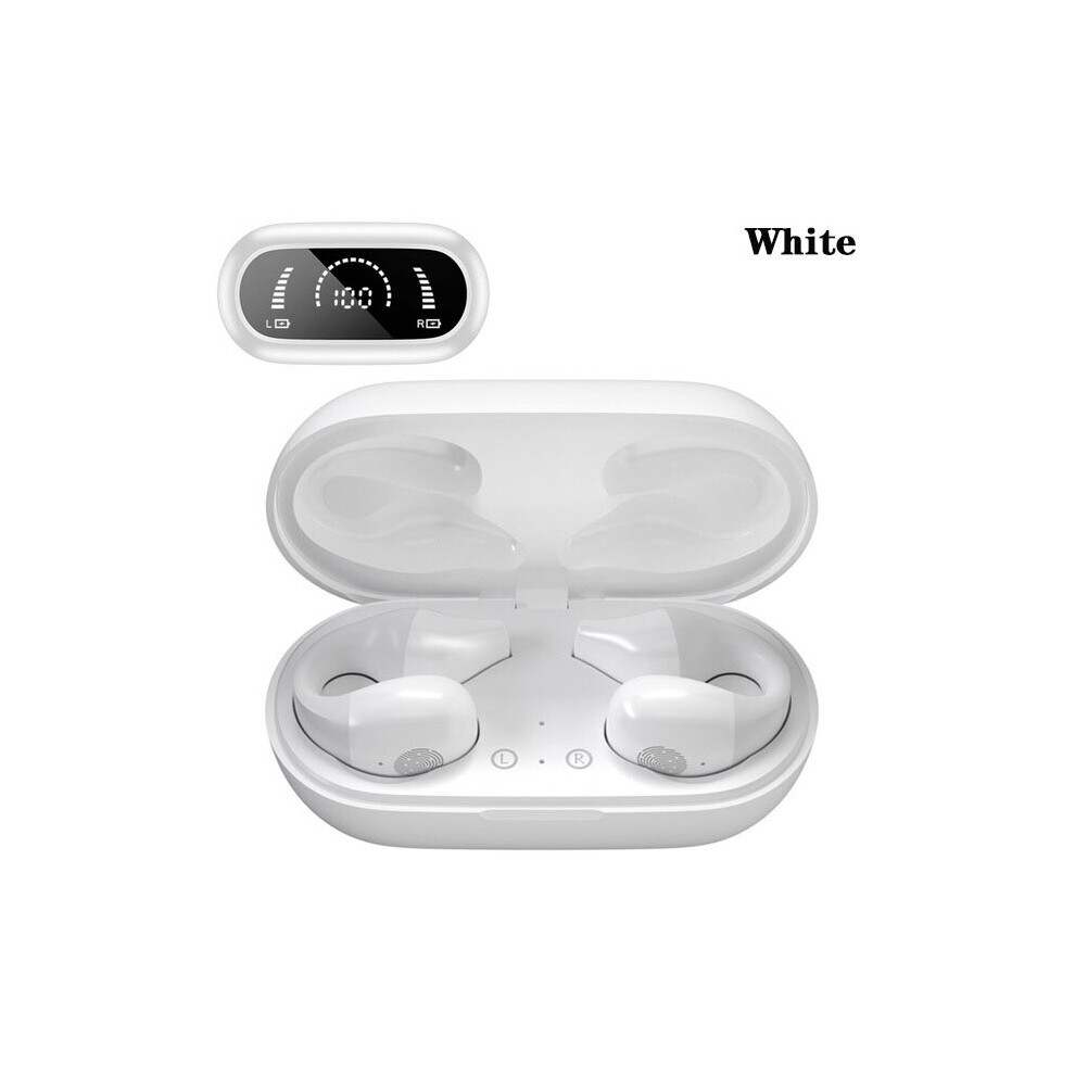 (A-) Tws Wireless Headphones Bluetooth 5.2 Bone Conduction Earphones Earclip Design Touch Control Earbuds Sports Headset For Phones White 4851205022573