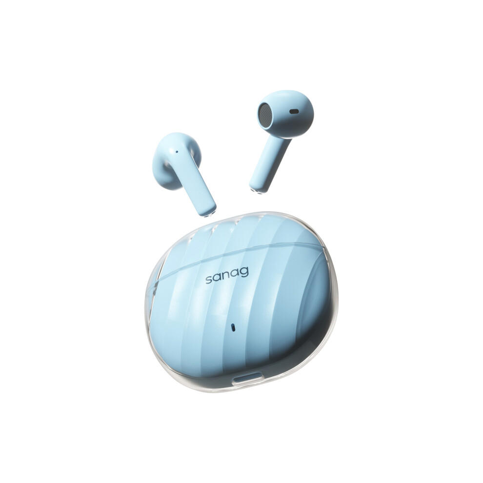(A-) Sanag T40 Tooth 5.3 Earphone Wireless Tws Headphone Half In Ear Hifi Sound Quality Headset Touch Control Earbuds Hd Mic Blue 4851204940724