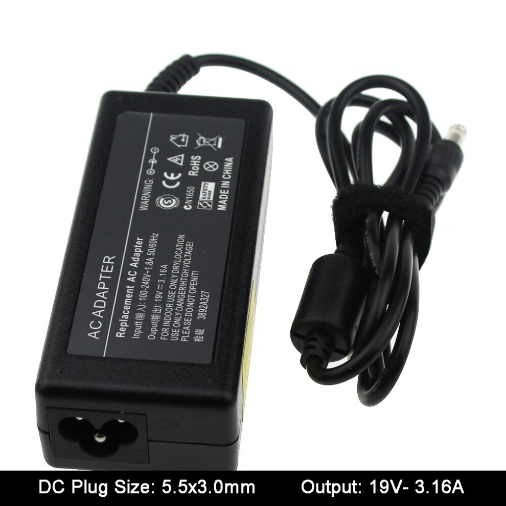 (A-) 19V 3.16A Universal Laptop Ac Adapter Power Supply For Samsung Ad-6019 Adp-60Zh Ad-6019R Cpa09-004A Pa-1600-66 Apd-60Hz Charger 4855672918650
