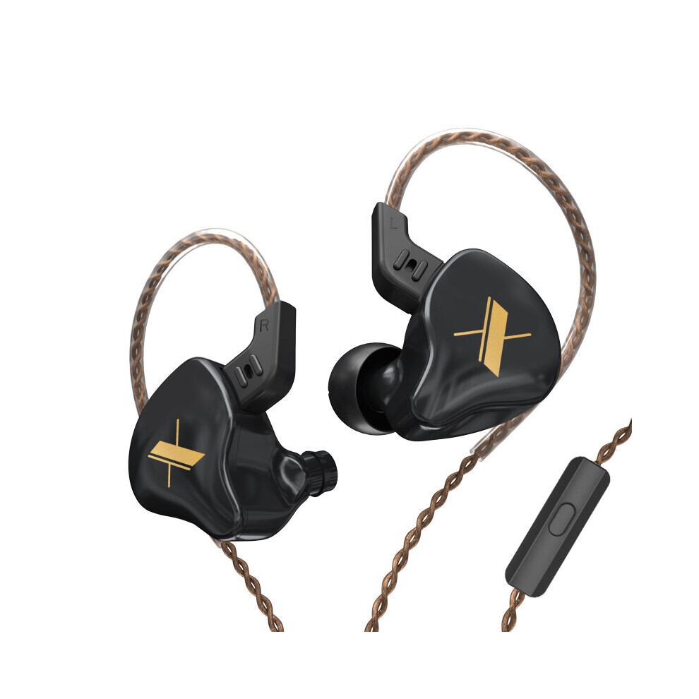 Photos - Headphones  KZ EDX Wired Earphone In Ear Monitor Headphone With Microphone HiFi Game Phone Sport Music DJ Earbuds Met(a-Black With MIC)