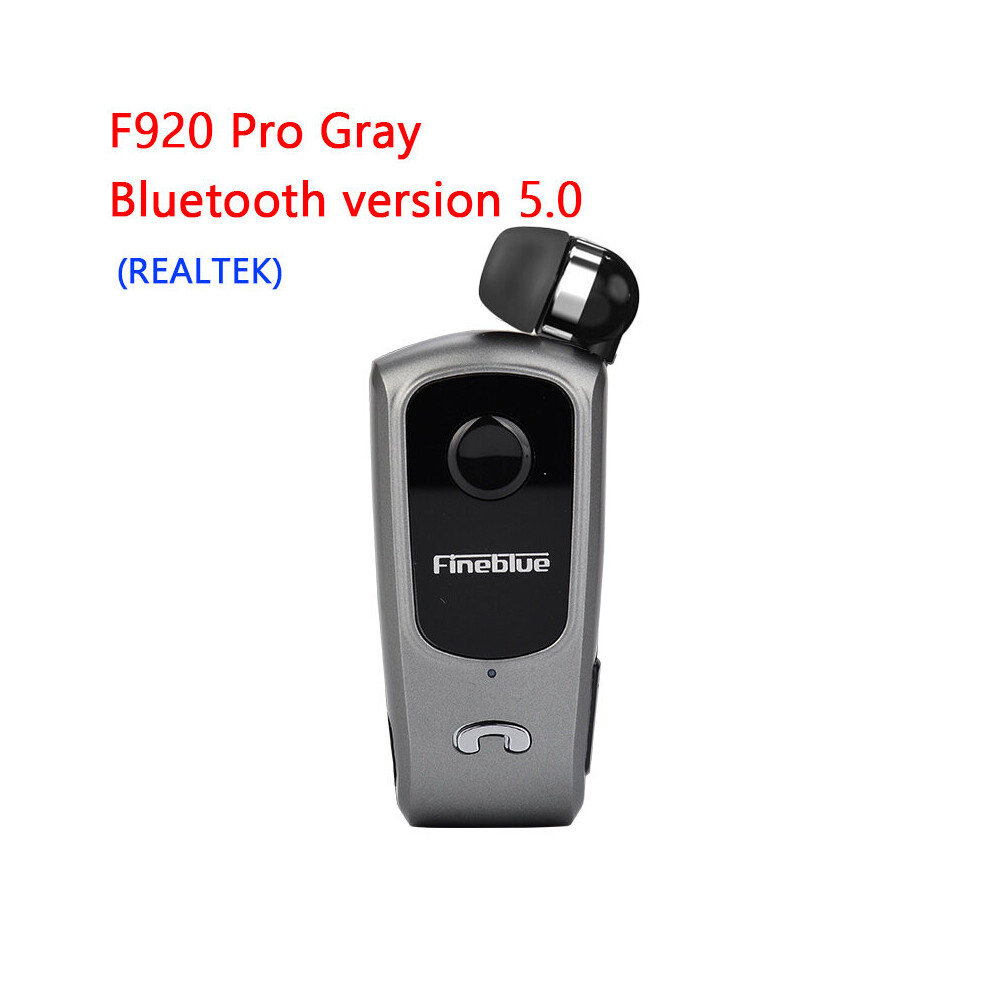 (A-F920 Pro ) Fineblue F920 Pro Mini Wireless Earphone Retractable Portable Bluetooth Headset Calls Remind Vibration Sport Run Gamer Headphone Gray 4851204871677