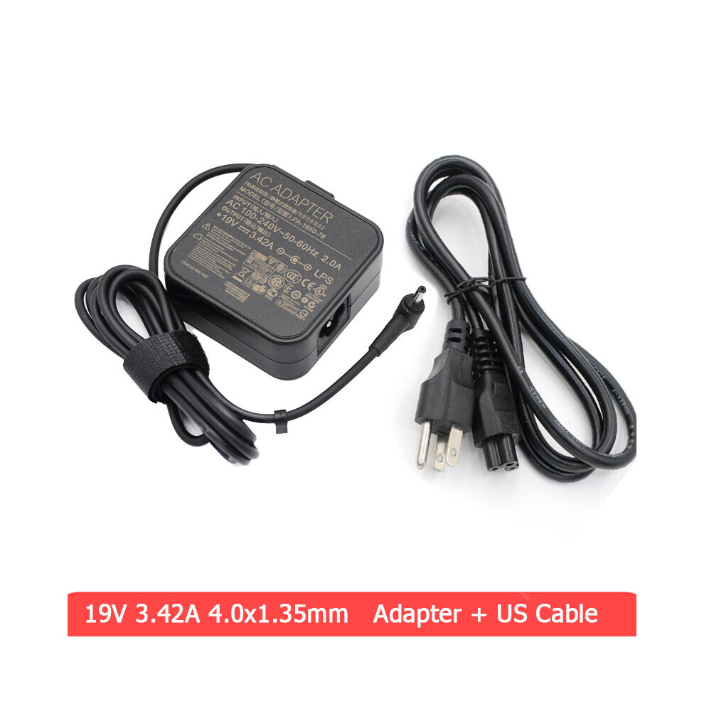 (A-With Us Cable) Coinkos Laptop Ac Charger 65W 19V 3.42A 4.5X3.0mm Adp-65Dw Power Adapter For Asus Ux534f Q524uq Q534ux Battery Supply Cable Cord 4855672959301