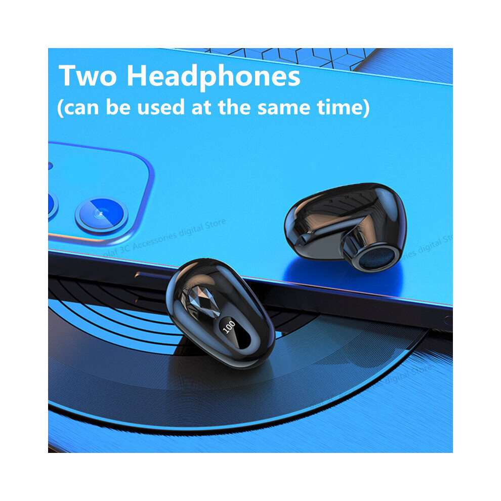 (A-Two Headset) Olaf Mini Tws Wireless Headphones Bluetooth Earphones V5.2 Earbuds With Mic No Ear Pain Hd Earphone Power Display Headset Gamer Black 4851204998084