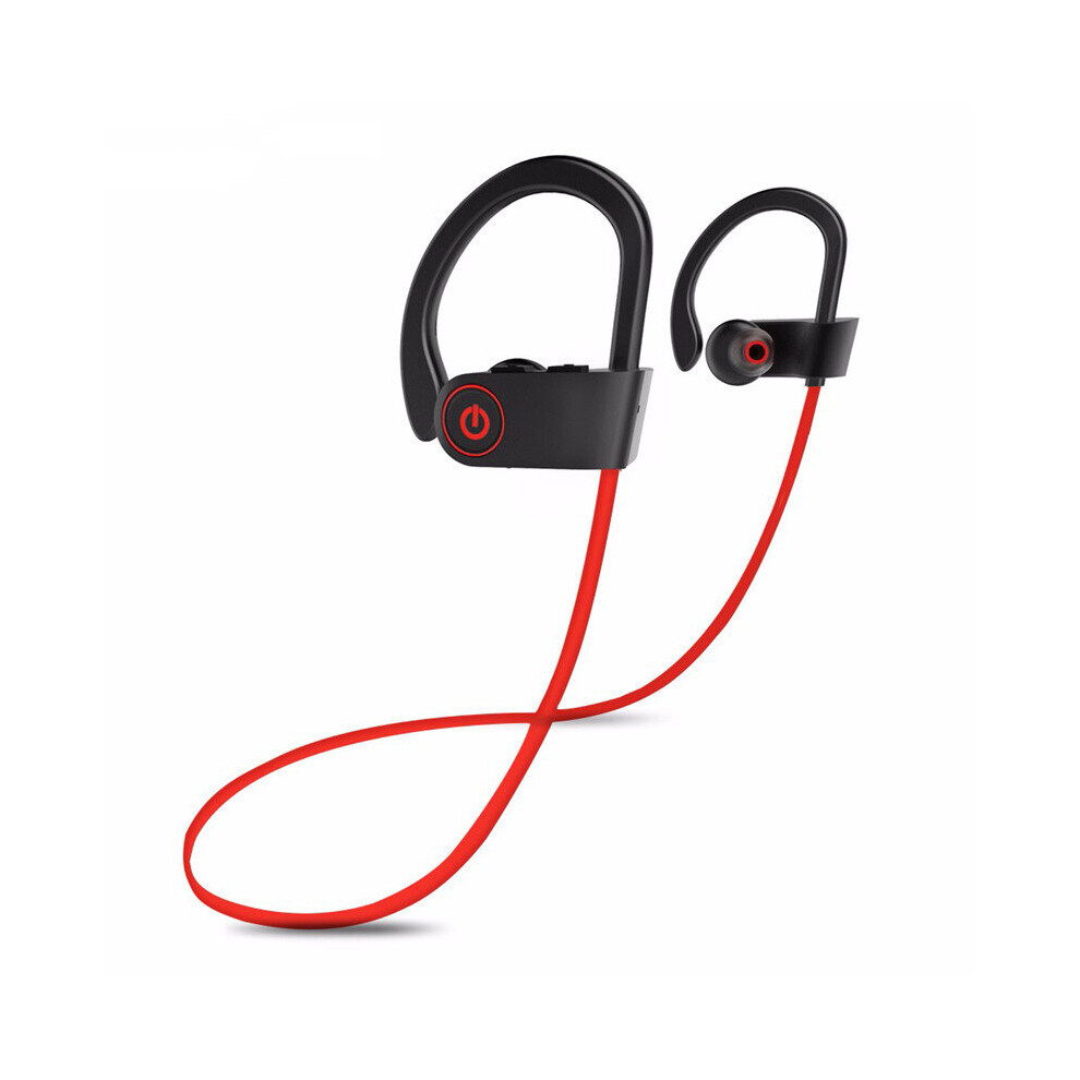 (A-) U8 Wireless Earphone Bluetooth 4.1 Headset With Microphone Ear Hook Sport Cordless Phone Bluetooth Earbuds Earpieces Red 4851205050606