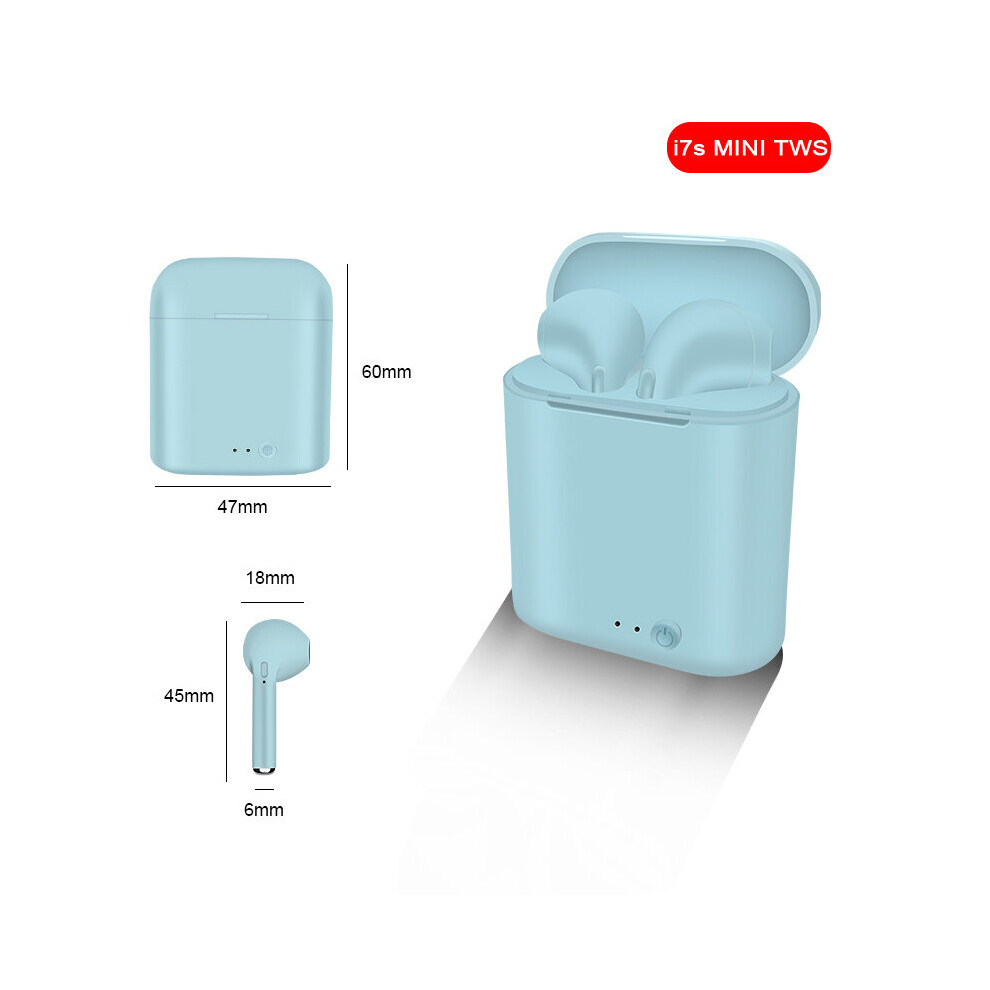 (A-I7s Mini Tws Bu) M&J I7s Mini 2 Tws Wireless Headphones Bluetooth 5.0 Earphone Matte Macaron Earbuds Handsfree With Mic Charging Box Headset 4851204900728