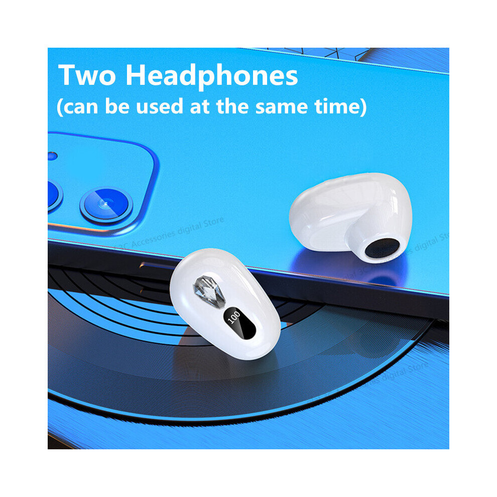 (A-Two Headset) Olaf Mini Tws Wireless Headphones Bluetooth Earphones V5.2 Earbuds With Mic No Ear Pain Hd Earphone Power Display Headset Gamer White 4851204998121