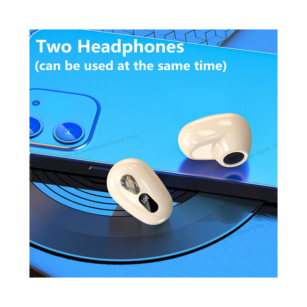 (A-Khaki-Two Headset) Olaf Mini Tws Wireless Headphones Bluetooth Earphones V5.2 Earbuds With Mic No Ear Pain Hd Earphone Power Display Headset Gamer 4851204998107