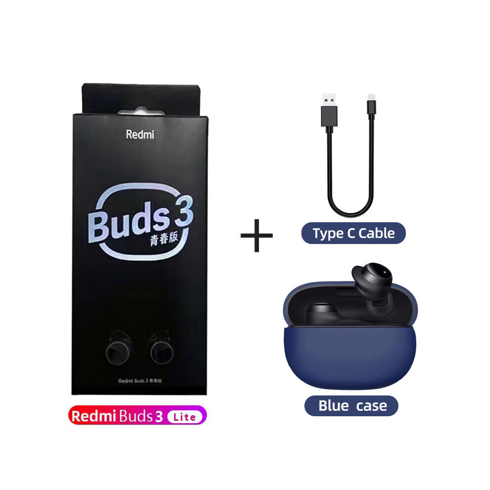 (A-With Case Cable) Xiaomi Tooth Earphone Wireless Earbuds Tooth In-Ear Headsets Wireless Earbuds Wireless Headphones Built-In Mic Blue 4851204987644