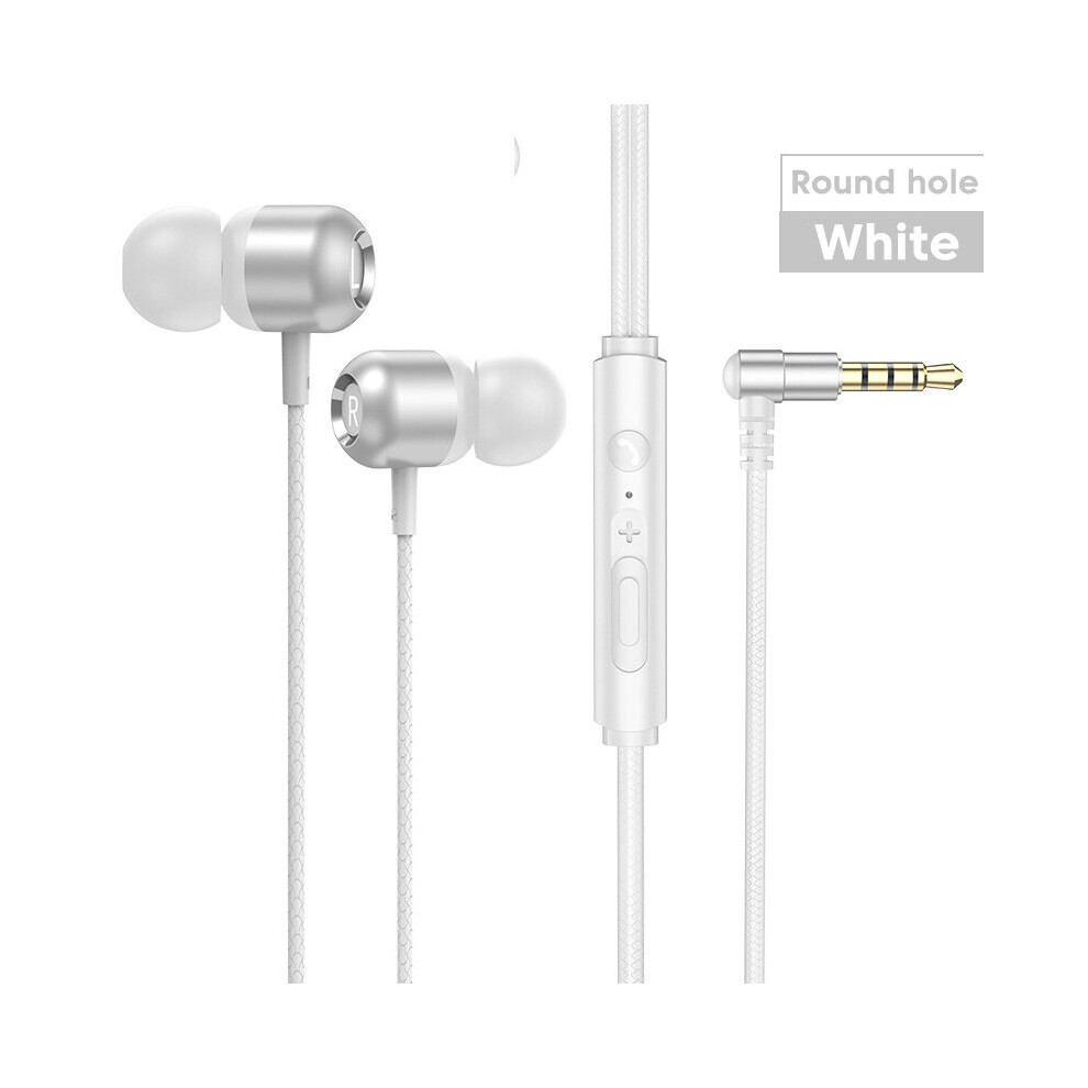 (a-3.5mm White) Olaf L Jack Wired Earphones Metal Gaming In-ear Mobile Phone Headset 3.5mm HiFi Bass Stereo Type C Earbuds With Mic Headphones