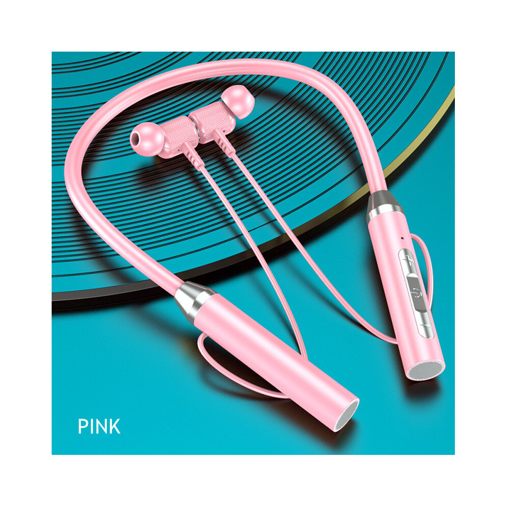 (A-) Tws Wireless Bluetooth 5.0 Earphones Neckband Headphones Magnetic Sports Running Headset Waterproof Earbuds With Noise Reduction Pink 4851205059258