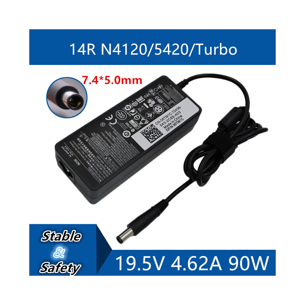 (A-) New 19.5V 4.62A 7.4*5.0Mm Universal Laptop Adapter Charger For Dell Inspiron 14R N4120/5420/Turbo Dc Jack Power Adapter 4855672994203