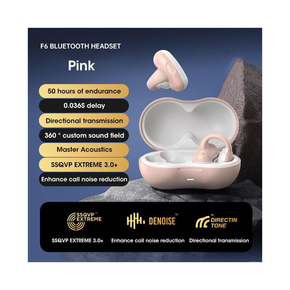 (A-) New Tws For Ambie Sound Earcuffs Ear Bone Conduction Earring Wireless Bluetooth 5.3 Earphones Sport Headphones Earbuds For Phone Pink 4851204962597