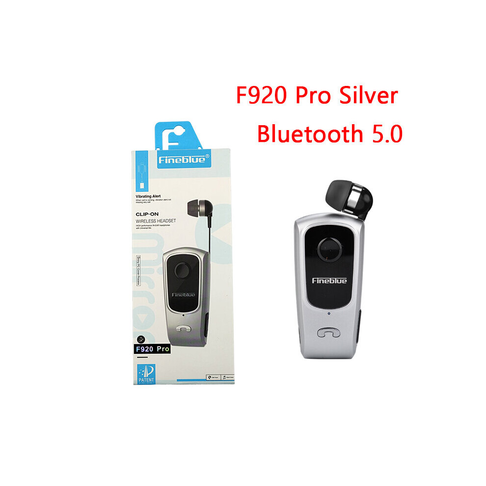 (A- With Box) Fineblue F920 Pro Wireless Earphone Auriculares Driver Bluetooth Earphone Calls Remind Sports Running Wear Clip F910 F990 Silver 4851204918907