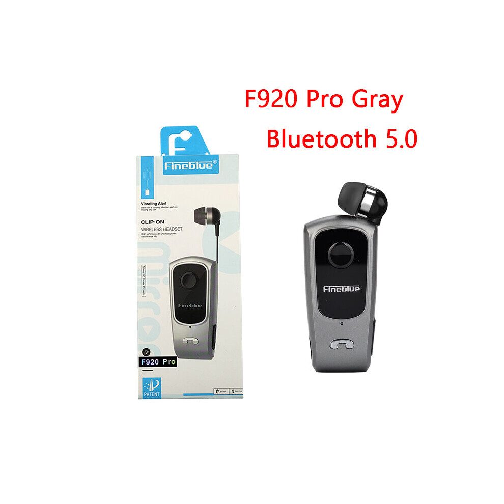 (A- With Box) Fineblue F920 Pro Wireless Earphone Auriculares Driver Bluetooth Earphone Calls Remind Sports Running Wear Clip F910 F990 Gray 4851204918884