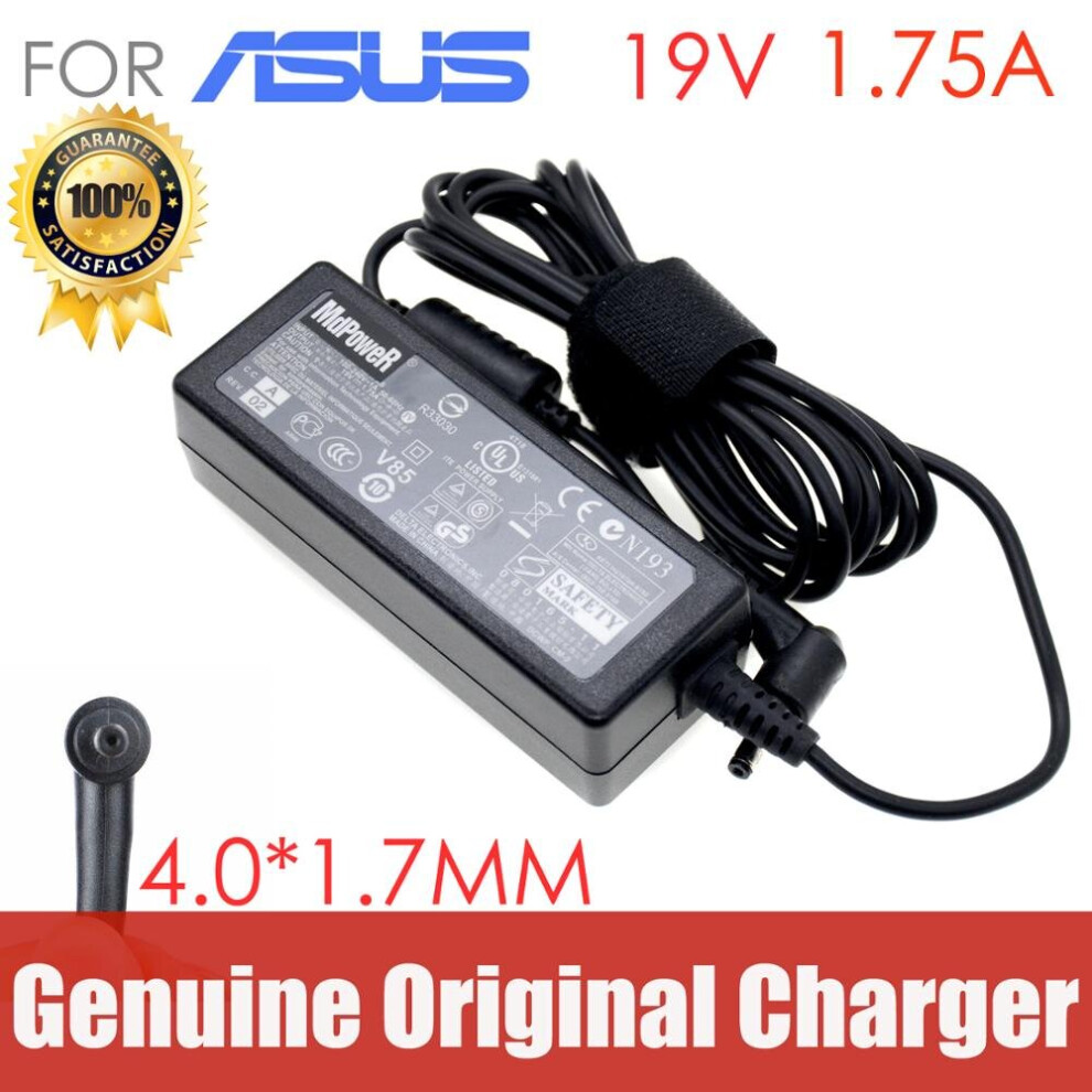 (A-) Original For Asus Laptop Ac Adapter Charger 19V 1.75A 33W 4.0*1.35Mm S200e X201e X403m E403n E402 E203n X200m X202e 4855672939167