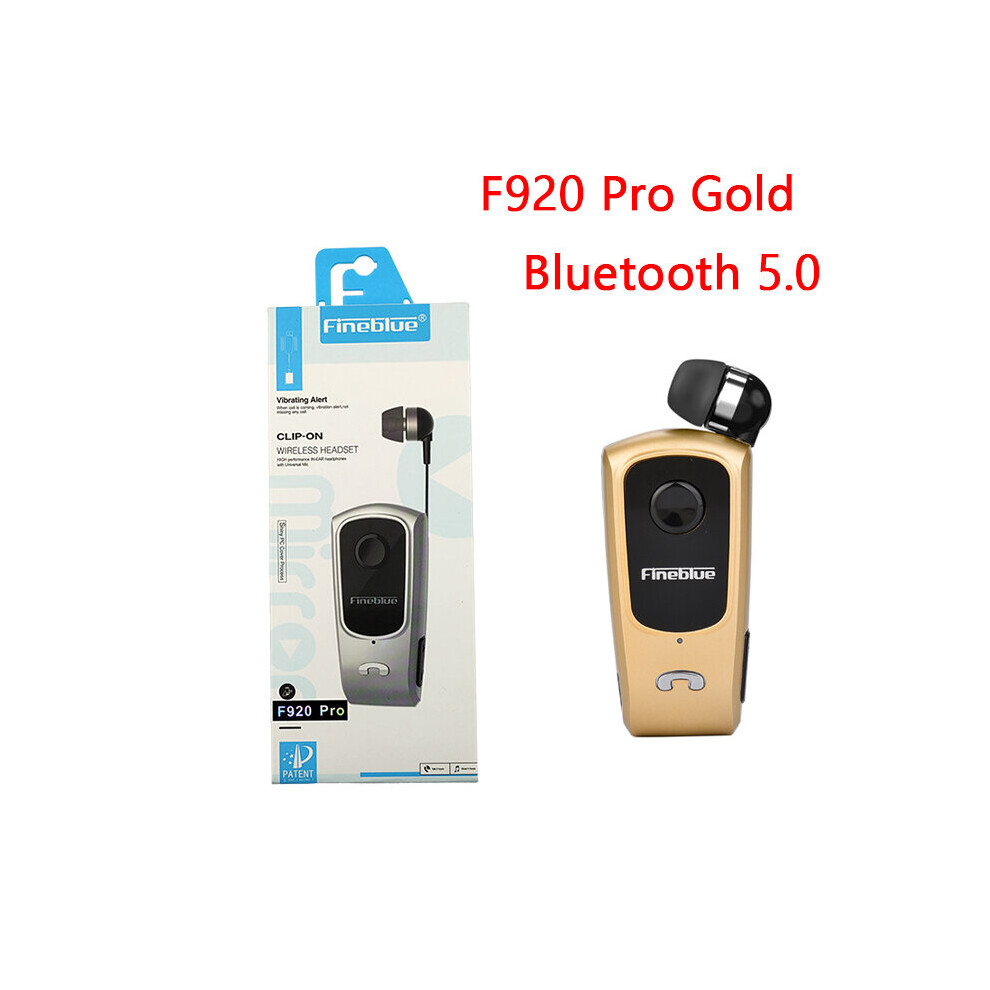 (A- With Box) Fineblue F920 Pro Wireless Earphone Auriculares Driver Bluetooth Earphone Calls Remind Sports Running Wear Clip F910 F990 Gold 4851204918860