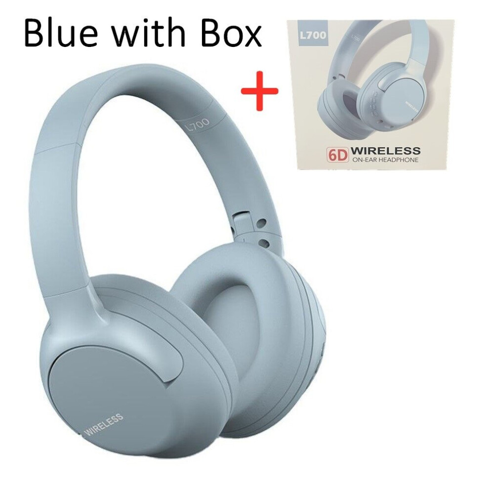 (A- With Box) Bass Music Play True Wireless Headphones Fold Tooth Headset Bt5.1 Big Earmuff Earphone With Microphone Full Pack Helmet L700 Blue 4851204909349