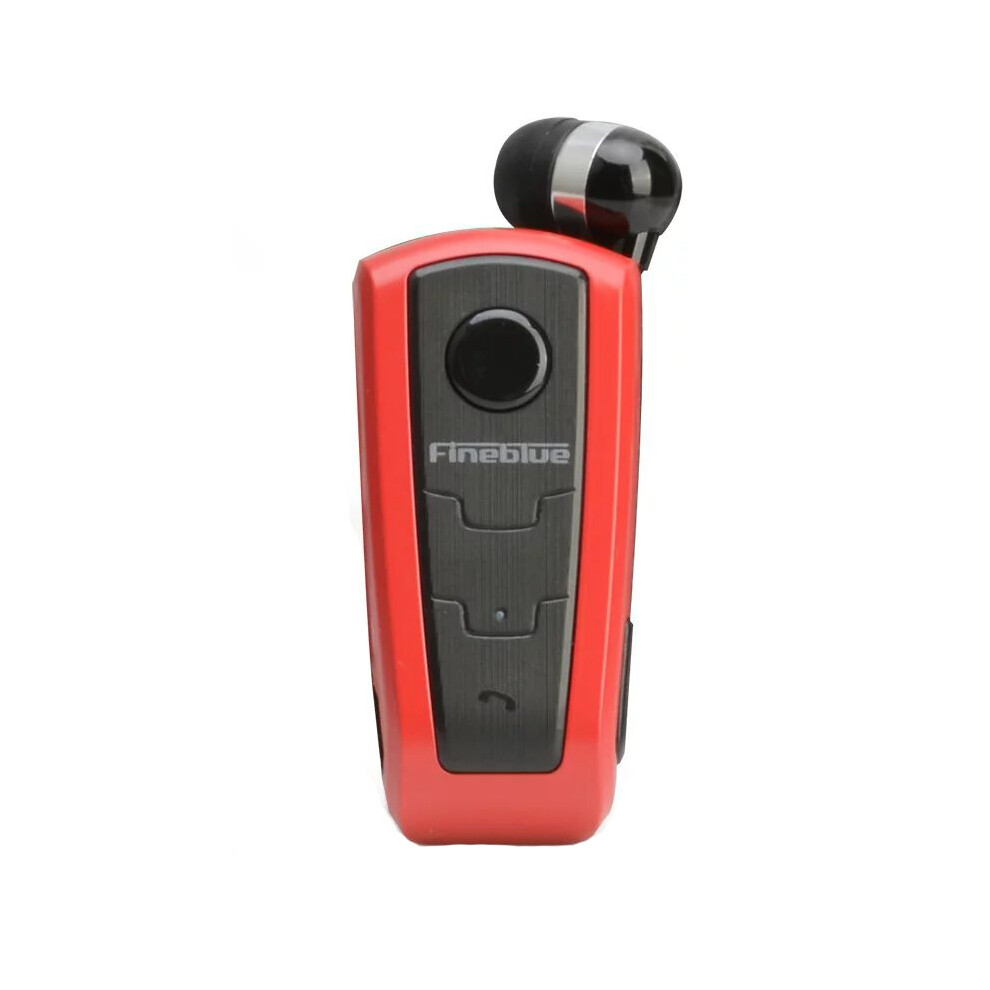 (A- No Box) Original Fineblue F910 Wireless Bluetooth V5.0 Headset In-Ear Vibrating Alert Wear Clip Hands Free Earphone For Game Earphone Red 4851204949642
