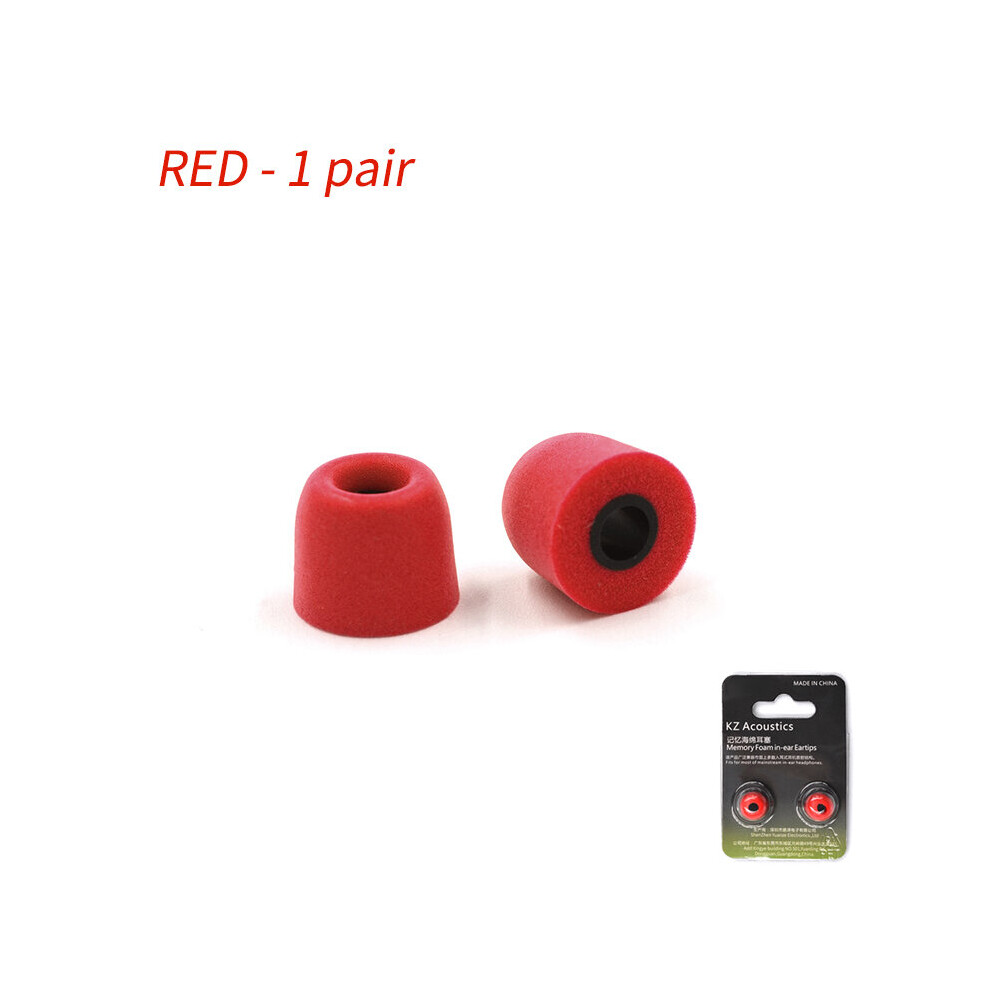 (A- 1 Pair (2Pcs)) Kz Headset Ear Cap 3Pair(6Pcs) Noise Isolating Comfortble Memory Foam Ear Tips Earbuds For Original In Earphone Headphones Red 4851204893280