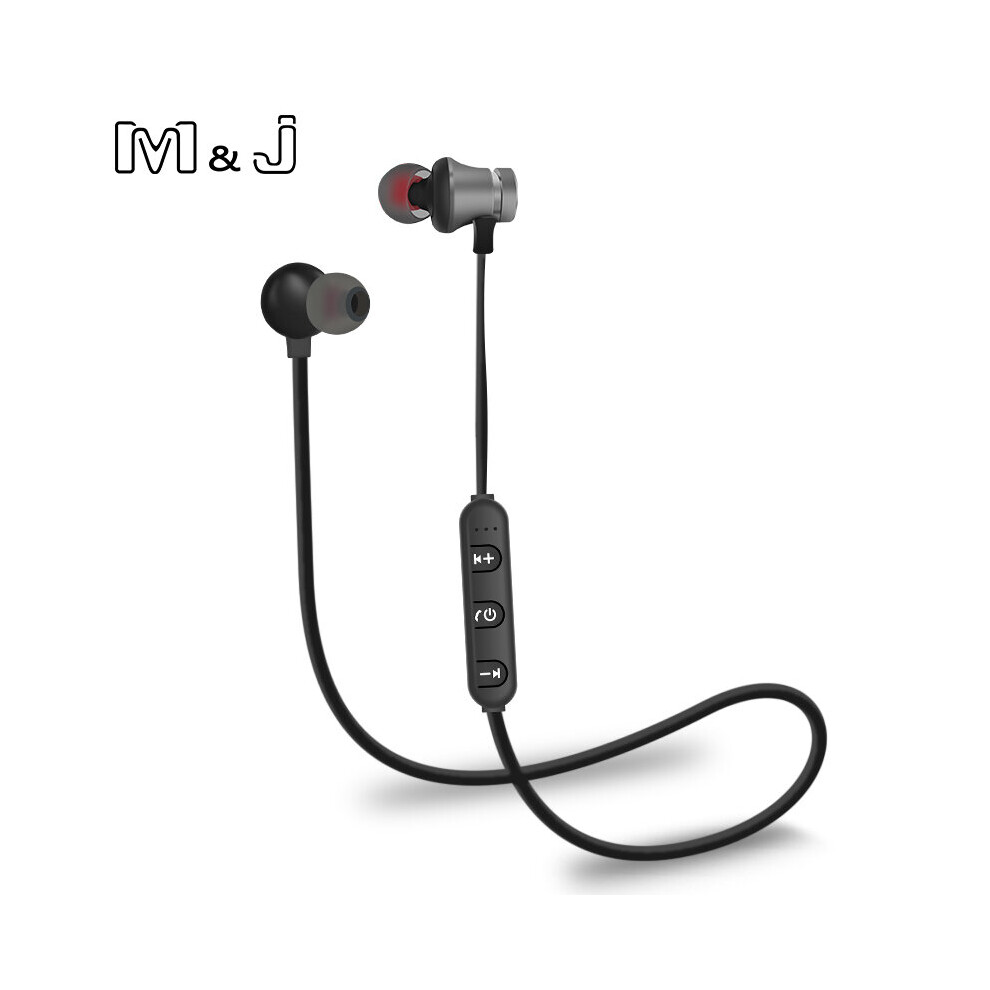 (A-) M&J F04 Wireless Bluetooth Headphones Super Bass Earphones Sports Headset Sweatproof Cordless Earbuds Handsfree With Mic Black 4851205006528