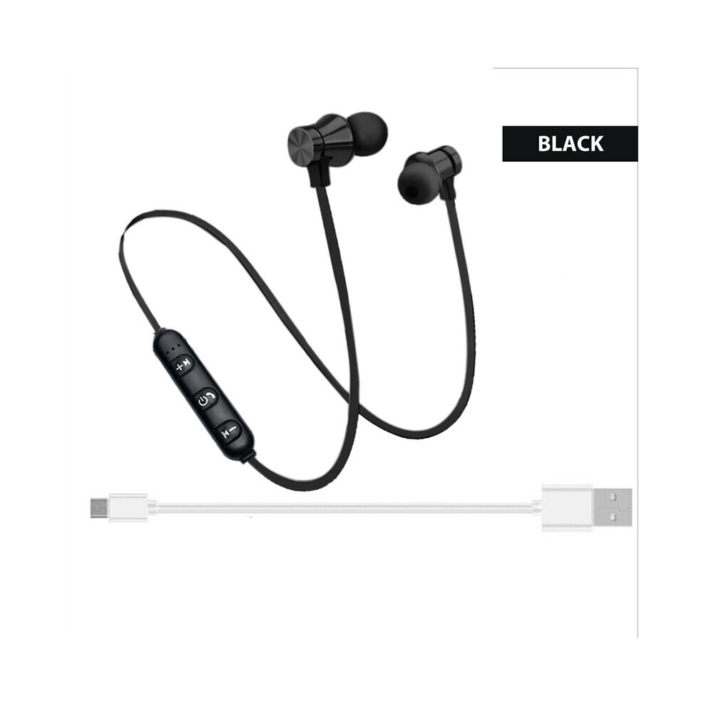 (A-) Magnetic Wireless Bluetooth Earphone Sweatproof In-Ear Stereo Headset Sport Earbud Earpiece With Mic Headphone For Andriod & Ios Black 4851205059173