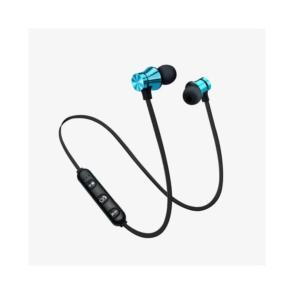 (A-) Magnetic Wireless Tooth Earphone Sweatproof In-Ear Stereo Headset Sport Earbud Earpiece With Mic Headphone For Andriod & Ios Blue 4851205059197