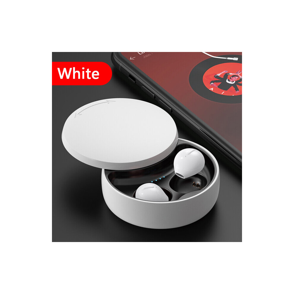 (A-) Smallest Invisible Earbuds Wireless Ear Buds Bluetooth In Ear Mini Tiny Earpiece Hidden With Charging Case For Work Sleeping White 4851204940717