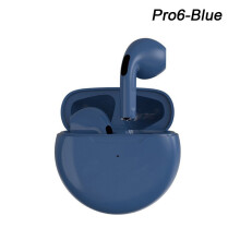 (a-Blue Headphones) Pro 6 TWS Wireless bluetooth headset with Mic Fone Bluetooth Earphones Sport headphones Pro6 Headset for iPhone Xiaomi Earbuds