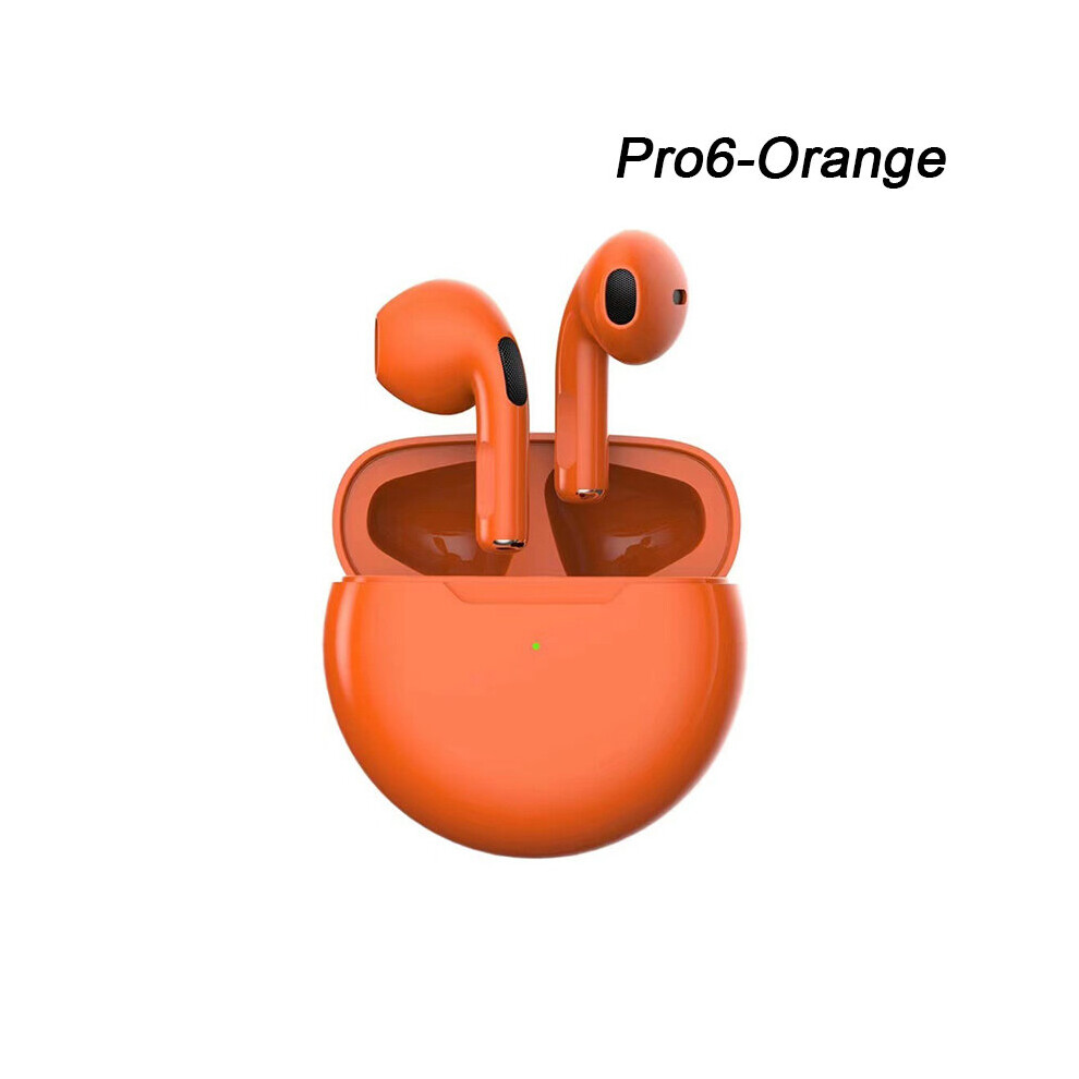(A- Headphones) Pro 6 Tws Wireless Bluetooth Headset With Mic Fone Bluetooth Earphones Sport Headphones Pro6 Headset For Iphone Xiaomi Earbuds Orange 4851204977980