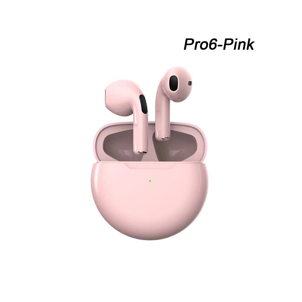 (A- Headphones) Pro 6 Tws Wireless Bluetooth Headset With Mic Fone Bluetooth Earphones Sport Headphones Pro6 Headset For Iphone Xiaomi Earbuds Pink 4851204977997