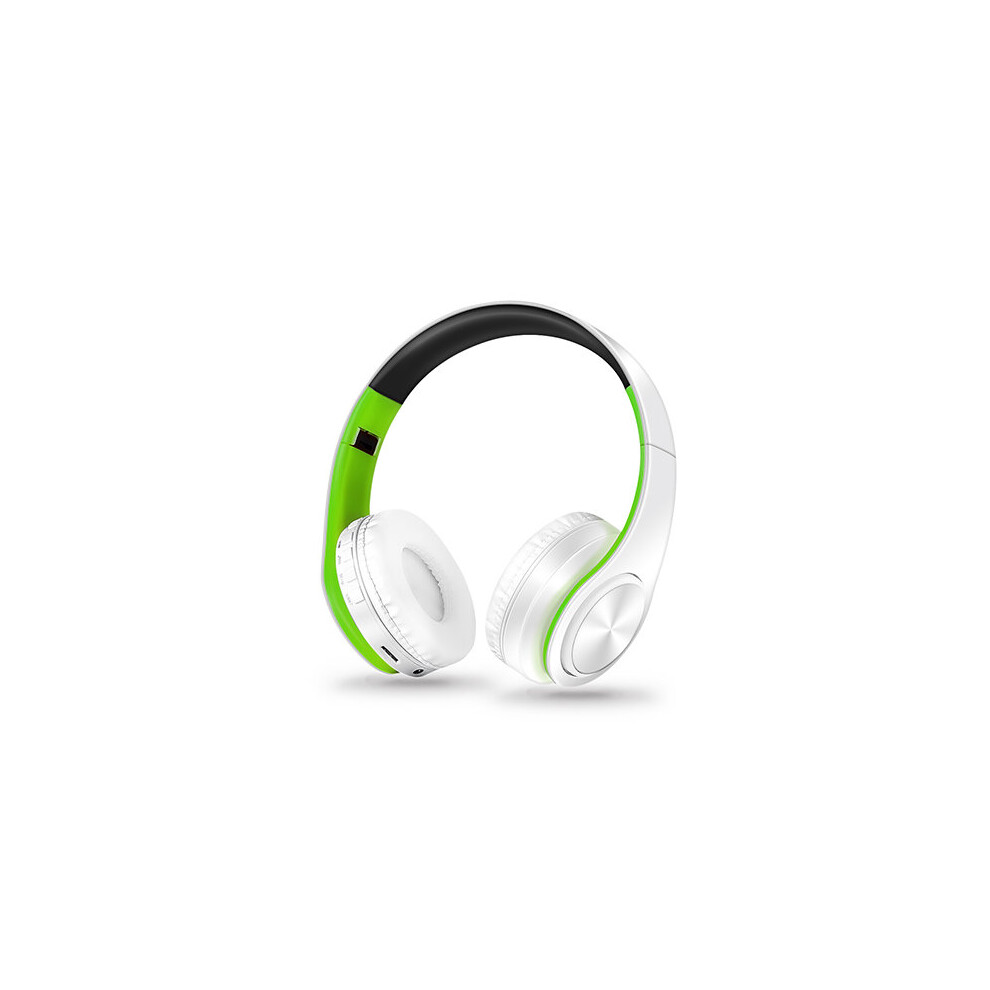 (A- Green) Headphones Bluetooth Headset Earphone Wireless Headphones Stereo Foldable Sport Earphone Microphone Headset Handfree Mp3 Player White/Green 4851204872605