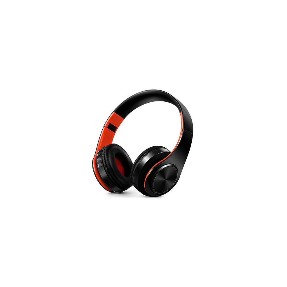 (A- Orange) Headphones Bluetooth Headset Earphone Wireless Headphones Stereo Foldable Sport Earphone Microphone Headset Handfree Mp3 Player Black/Orange 4851204872544