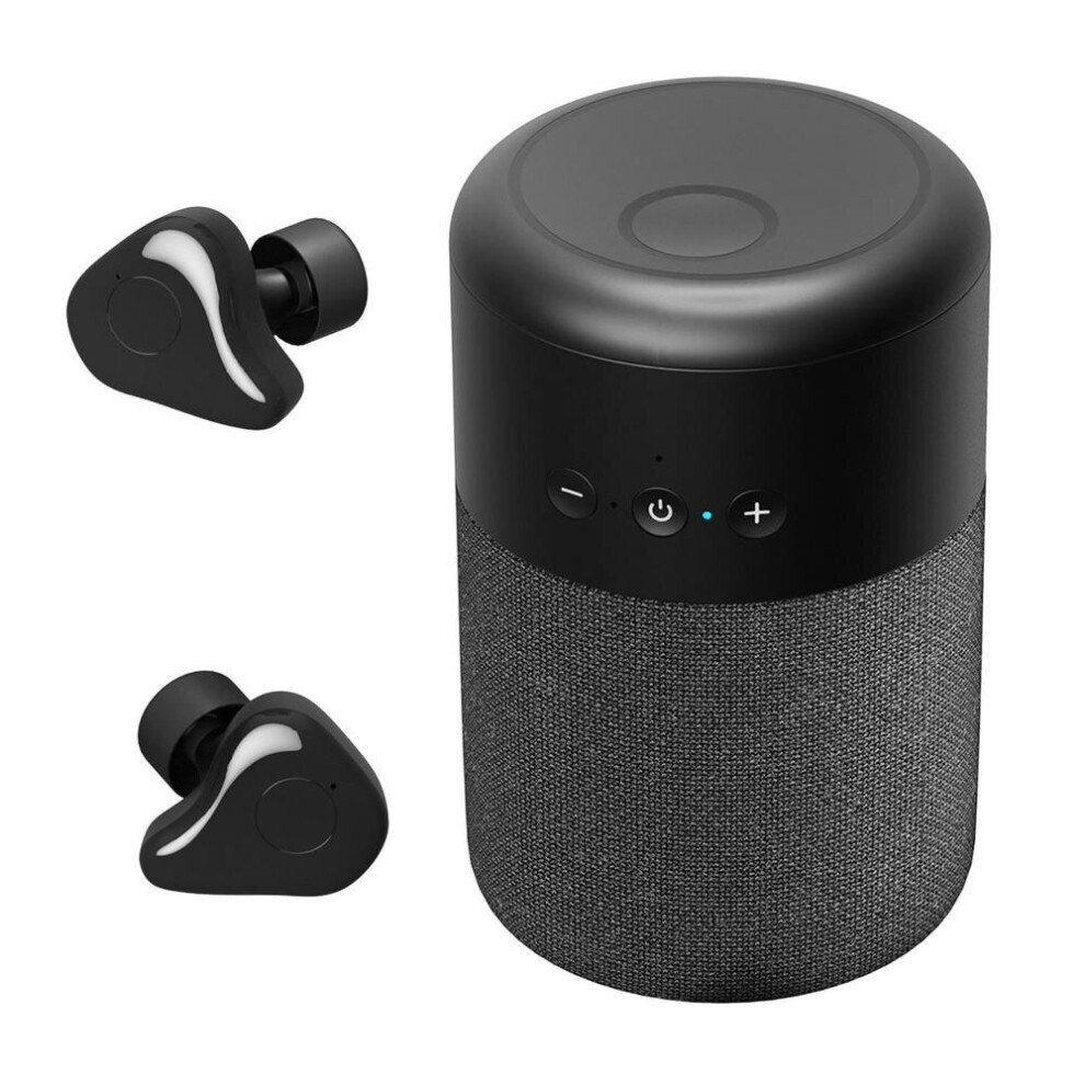 (A-) Wireless Earbuds With Bluetooths Speakers Portable Mini Speakers Bluetooths Wireless Headphones Combo Touch 3D Stereo Wireless Black 4854472221984