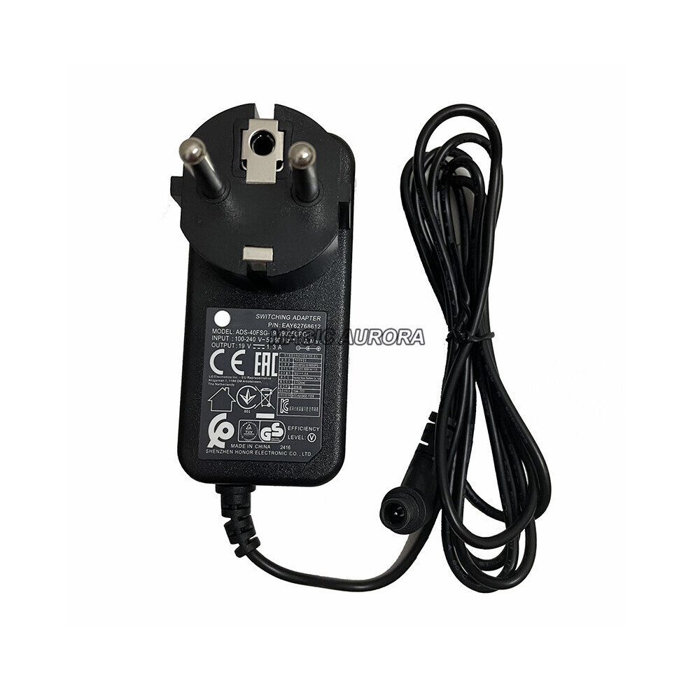 (A-Eu Plug(Type 1)) 25W 19V 1.3A Ac Adapter For Lg Monitor E1948sx 24M37h-B 23Et83v Ips224v-Pn E2242c-Bn 24Mp58vq 27Mp48hq 24M45h-B W1947cy 29Wk500 4855672928307