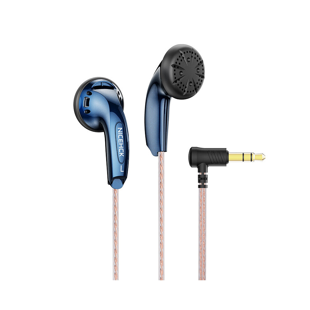 (A- No Mic) Nicehck Yd30 Abs Shell 3.5Mm Microphone Headset 15.4Mm Composite Dynamic Earbud Bass Music Sport Hifi Earphone Mx500 B70 Eb2s Blue 4851204957838